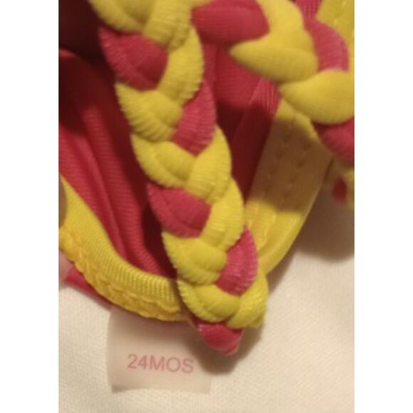 Rugged Bear Girls Size 24 Months Pink and Yellow Swimsuit - Picture 5 of 6